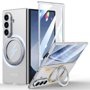 Galaxy Z Fold7 �P�[�X Magsafe�Ή� 360°��]�X�^���h �K���X�t�B�����t�� Samsung �M�����N�V�[ Z fold7 SC-56F/SCG34 �J�o�[ Gunwon �X�}�z�P�[�X ���^ �y�� �}�b�g�d�グ �w��h�~ �C�菝�h�~ ��G��ǂ�