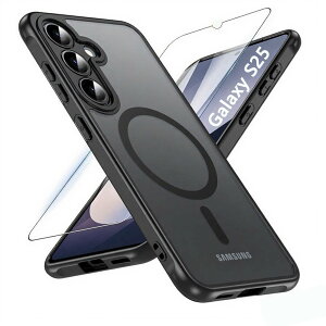MagSafe�Ή� Galaxy S25 �P�[�X �K���X�t�B�����t�� �}�b�g�d�グ ������ �}�O�l�b�g���� �M�����N�V�[s25 �P�[�X PC+TPU �M�����N�V�[S25 �����h�~ �����^ �y�� �X�}�z�J�o�[ Galaxy S25 5G �p 6.2�C��