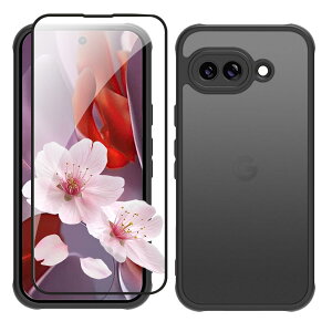Google Pixel 9a ケース ガラスフィルム付き マットな仕上げ 半透明 黄変防止 耐衝撃 米軍MIL規格 SGS認証 PC+TPU グーグルピクセル9a 対応 ケース 傷つけ防止 超薄型 軽量 半透明 スマホケース スマ