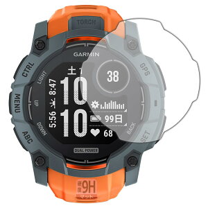 PDA�H�[ GARMIN Instinct 3 Dual Power [�P�[�X�T�C�Y 50mm�p] �Ή� 9H���d�x[���˒ጸ] �ی� �t�B���� ���{��