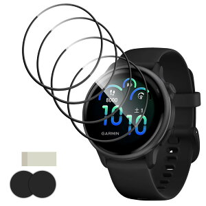 �y4���Z�b�g�zFor Garmin Vivoactive 6 �t�B���� �ی�t�B���� Kluso PET������ 3D�ȖʃJ�o�[ �����ߗ� �����x�^�b�` �w��h�~ �Ռ��z�� �����z�� �C�A�h�~ �t���ی�