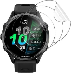 Gosento For Garmin Forerunner 970/570 47mm フィルム Garmin Forerunner 970 全面保護フィルム 【3枚入り】非ガラス 高透過率 耐衝撃 防指紋 超薄 TPU保護フィルム 気泡ゼロ全面保護