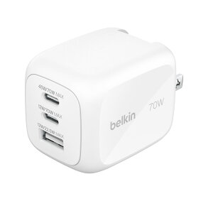 Belkin Cubic Chager Pro 3|[gA_v^[ GaN }[d 70W USB-C USB-A×1 PD [dΉ 3䓯[d PPSKi ^ ACA_v^[ type-c ^CvC iPhone MacBook air Windows PC iPad X}z Galaxy Android m[gp