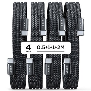 LISEN USB C & USB C P[u }[dy60W/4{zPD ^Cvc P[u (Ƒ̃foCXAZbgł܂Ȃ) CtoC ϋv 48{iCD [dType-c foCXA[d̎R iPhone 17 16 1