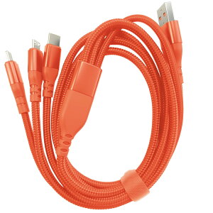 3in1 [dP[u PD Ή 1.2m ubNiCґgOD4.0 fh~ 3 䓯d\ phone/Android Type C SΉ ^Cv c f[^]Ή 3 C 1 P[u RED