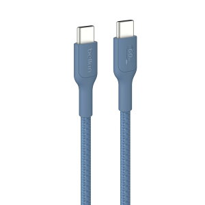 Belkin USB-C to USB-C �ґg�i�C���� �P�[�u�� ���}���[�d 60W PD�Ή�iPhone 15/16/iPad/MacBook/Windows�e��/Galaxy/Pixel�Ȃ�Andoroid�e�� 1m �u���[ CAB024fq1MBL
