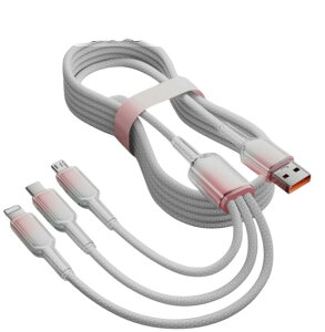 y120W}[dΉz3in1 [dP[u TNzCg USB-A to Type-C^Lightning^Micro USB ϋviC ҂ P[u 1{3 @Ή