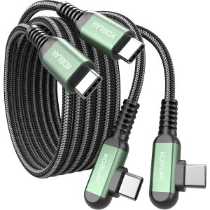 Kobilar USB C to USB C P[uA60W Type C [dR[h L^ 2{pbNAiPhone 15/16 Pro Max PlusAiPad ProASamsung S24 S23 S22 p Type-C 90x}[di1.5m+1.5mj