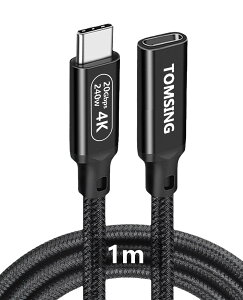 TOMSING USB Type C P[u ^CvCIX烁Xϊ 1m USB3.2 Gen2 20Gbps f[^PD 240W/5A }[d iC҂ R[h X}[gtH/^ubg/Q[@/m[gp\R̃^Cv