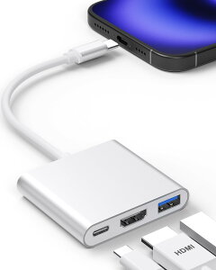 yVŁz iphone hdmiϊP[u ^Cvc HDMI Type-C ϊA_v^[ digital av multiportA_v^ USB-A 5Gbpsf[^ 4K@30Hzfo ^CvC HDMI ϊA_v^ USB C nu g/[h A
