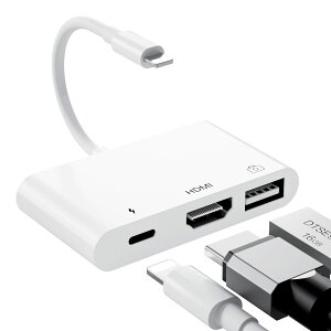 i-Phone HDMI ϊP[u 1080P hdmi|[g+USB |[g+Lightn-ingPD[d|[g 3in1 Cg-jO usb JA_v^ ios13ȍ~o] JJ[h[_[ Ȏʐ^ƃrfI] L[