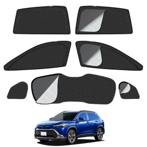 �J���[�� �N���X 10�n �Ԏ��p�݌v ���b�V���J�[�e�� 2in1 �T���V�F�[�h �f�M ������ ���C corolla cross ZSG10/ZVG11/ZVG13/ZVG15ZVG16/MXGA10 �S�ԑ� �J�[�e�� ������ �v���C�o�V�[�ی� �J�[�V�F�[�h �}�O