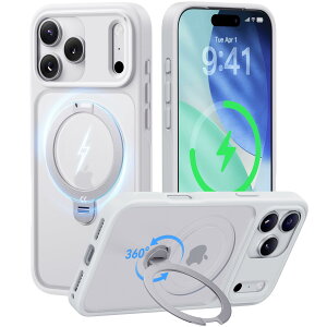 y2025ō&_360x]zCASEKOO iPhone 17 Pro p P[X MagSafeΉ ČRMILKi 360°SϏՌ ycEpxRző25W}[dΉ wh~/}bgdグ/ϖh~/