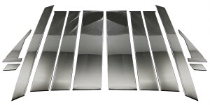 BRIGHTZ スペーシアカスタム MK54S MK94S 超鏡面ステンレスブラックメッキピラーパネル バイザー無用 12PC 【 PIL−BLA−424 】 MK54 MK94 MK 54 94