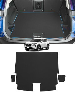 Mixsuper 新型 エクストレイル ラゲッジマット T33 防水 トランクマット 2D 5人乗専用 X-Trail T33 SNT33 T33型 ラゲッジトレイ カーゴマット 2022年7月-現行 エクストレイル T33 パーツ PVC 滑り止め素材