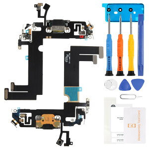 For iPhone 12 mini USB充 電 ポート交?修理用 充 電ポート フレックス ケーブル交換 USB ドック コネクタ充電器ボード ブラック ドックコネクタ 充電ボード フレックスケーブルアセンブリ 交換用