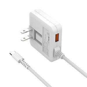 USB充電器 Type-C PD 20W 急速充電器 USB-Cケーブル一体型(超薄型/編みケーブル&QC3.0 USB-Aポート/折畳みプラグ/PSE認証済) タイプc ACアダプター コンセント 軽量 スマホ充電器 iPhone15適用/Android/など