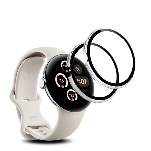 【2枚セット】For Google Pixel Watch 4 45mm ケース カバー ガラスフィルム 一体型 Ubefuu 全面保護 高透過率 高感度タッチ 軽量 衝撃吸収 指紋防止 防水防塵(クリア)