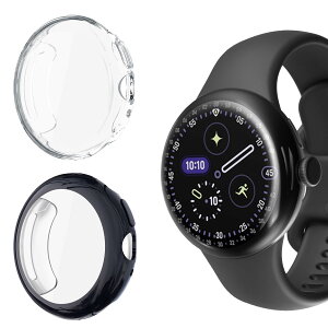 HeeNia Google Pixel Watch 4 41mm Ή P[X VRގ یP[X Jo[ Ռz y _ Ռh~ C菝h~ یJo[ O[OsNZWatch 4 41mm p (ubN+NA)