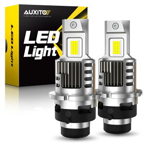 AUXITO D2S LED �w�b�h���C�g �Ԍ��Ή� �|���t�� ���� d2s led ��p �z���Ȃ� �ԗp �t�@���t�� 18000lm ���P�x DC12V 6500K �Ë�Ȃ� ���H�s�v �L�����Z���[���� 2�N�̔��ҕۏ�-Q16D2S