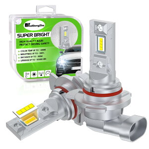 KaiDengZhe 9012 LED ヘッドライト 車検対応 カー HIR2 LED バルブ 6000LM 9012 HIR2 バルブ 1:1 ミニサイズ フォグランプ バル一体化 Hi/Lo ビーム ハロゲン交換対応 12V 24V 6500K 2個セット