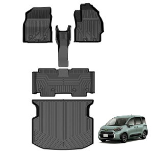 Jiooy?トヨタ 新型シエンタ 10系 MXP フロアマット+セカンドマット+ラゲッジトレイ 5枚セット 5人乗り用 SIENTA 10系 トランクマット MXPC10G MXPL10G MXPL15G 2022年8月〜現行 防水 3D立体 立体構造 TPE素