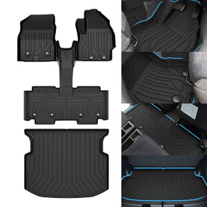 Kotesoto トヨタ 新型 シエンタ MXP系 5人乗り用 フロアマット&セカンドマット&トランクマット SIENTA カーマット フルセット 新型シエンタ ラゲッジトレイ 滑り止め カーゴマット TPE素材 耐汚れ