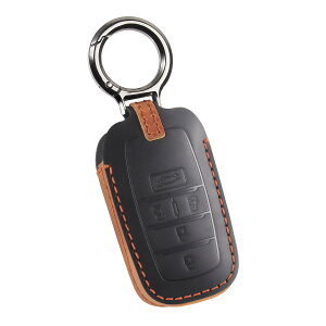 新型 ヴォクシー 90系 キーケース 本革 適合トヨタ ノア 90系 スマートキーケース レザー NOAH VOXY アルファード キーカバー シンプルデメタリックキーホルダー 軽量 (ブラック)