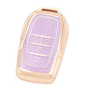 ヴォクシー 90 系 キーケース 適合トヨタ ノア 90 系 アルファード ヴェルファイア 40系キー カバー シエンタ可愛 キーホルダー ゴールドパープル 4ボタン