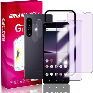 Briacicell�y �u���[���C�g�J�b�g 2+2������zFor Xperia 1IV �p�̕ی�t�B���� �u���[���C�g�J�b�g�i2���Z�b�g�j+ 1IV �����Y�t�B�����i2���Z�b�g�j+ �K�C�h�g�t���y���Ɏq�f�� �z 1IV �K���X�t�B