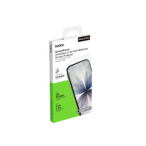 Belkin iPhone 17/16Pro�Ή� UltraGlass 2 Lite ���˖h�~ �ی�t�B���� �K���X�t�B���� 0.29mm �w��E��U�h�~ �R�ۉ��H ���ǎ��t���K�C�h�t�� OVA275qc