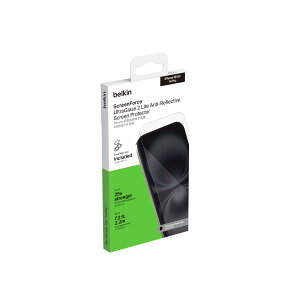Belkin iPhone 16 /15 /14 Pro�Ή� UltraGlass 2 Lite ���˖h�~ �ی�t�B���� �K���X�t�B���� 0.29mm �w��E��U�h�~ �R�ۉ��H ���ǎ��t���K�C�h�t�� OVA273qc