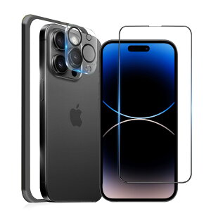 MINIKA iPhone 14 Pro �p�� �K���X�t�B���� �S�ʕی� �A�C�t�H��14�v�� �ی�t�B���� ��Phone14Pro �t�B���� �����ӂ���14Pro �K���X�ی�t�B���� �ی�V�[�g ��Phone 14Pro �J�����t�B���� �t�� �y������