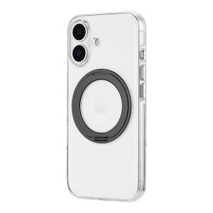 LEPLUS iPhone 17�Ή� 360�x��]�X�^���h�t���������n�[�h�P�[�X �uMASTER CLEAR mag swing�v �N���A/�u���b�N LN-MIM25MCMSBK