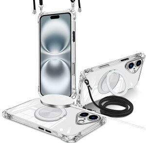 gelaiya iPhone 16 �p �P�[�X �c�����Ή� 360° ��]�X�^���h �����O �}�O�l�b�g���� MagSafe �Ή� ���C�����X�[�d�Ή� �� phone 16 �P�[�X ���|�� �΂߂��� ��|�� �ϏՌ� �ԍڃz���_�[ �Ή� �X�g���b�v