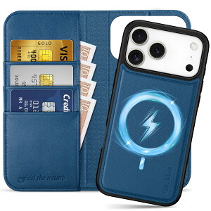 SHIELDON iPhone 17ProMax Ή 蒠^P[X 2in1 {vU[ 6.9C` 5G [RFIDubLO] OR Jo[P̃CX[d J[h[ uX^h@\ Ռz ACz 17