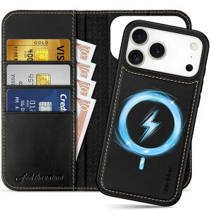 SHIELDON iPhone 17ProMax Ή 蒠^P[X 2in1 {vU[ 6.9C` 5G J[h[ [RFIDubLO] OR Jo[P̃CX[d uX^h@\ Ռz ACz 17