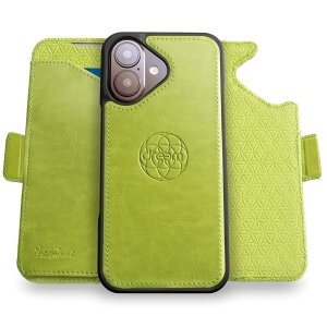 Dreem for iPhone 17 Case Wallet, Revolutionary Phone Stand, Vegan Leather, MagSafe-Fit, Magnetic Detachable Flip Cover, RFID Blocking Card Holder, Gift-Box [Fibonacci:Light Green]