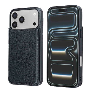 yViesazwʃJ[h 蒠^P[X iPhone 17 Pro Max 6.9inch (6.9C`) Ή APPLE X}z obNJo[ P[X 蒠^ (ubN) z^ wʃJo[ X^h@\ wʌ^P[X Kp ACtH17