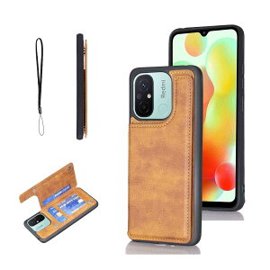 �yOULO1�zXIAO Mi Redmi 12C mineo �p �P�[�X ���U�[ �l�C �J�[�h���[ �X�}�z�P�[�X �ϏՌ� �y�� �X�^���h�@�\ ���� �w�� IC �J�[�h���� �蒠�^ ���z�^ �J�o�[�i���g���u���E���j�V���I�~ �~�[12c mi12c