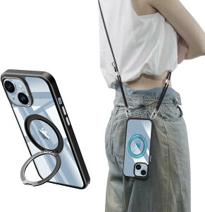 iPhone 14 / iPhone 13 p P[X NA MagSafeΉ 360x]X^h }Olbg CAX[dΉ iPhone14/13 Jo[ V_[ lbN Xgbvt \ ACtH14/13 P[