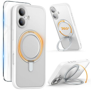 SURPHY iPhone 17 �p�X�^���h�P�[�X ������,�t�B�����t�� 6.3�C���`(2025) 360°��]�\�ȃX�^���h MagSafe�Ή� ���c���� �p�x���� �B�����[�� �}�O�l�b�g���� �X�}�z�P�[�X iPhone 17�p�������}�b�g�P