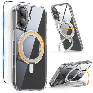 SURPHY iPhone 17 �p�X�^���h�P�[�X �S����,�t�B�����t�� 6.3�C���`(2025) 360°��]�\�ȃX�^���h MagSafe�Ή� ���c���� �p�x���� �B�����[�� �}�O�l�b�g���� �X�}�z�P�[�X iPhone 17�p�S�����}�b�g�P