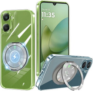 Motorola Moto G06 �P�[�X �N���A �����O 360°��]�X�^���h�@�\ motog06 �X�}�z�P�[�X �ϏՌ� ���g���[�� g06 �J�o�[ �y�� ���^ ���� TPU �ԍڃz���_�[ �Ή� (�N���A)