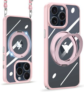 NISIILNG For iPhone 15 Pro Max �P�[�X �N���A �V�����_�[ MagSafe�Ή� �����O 360°��]�X�^���h ���C�����X�[�d�Ή� ��phone15pro max �J�o�[ �ϏՌ� ���� ���΂݂Ȃ� �A�C�t�H�� 15ProMax �X�}�z�P�[�X ��|