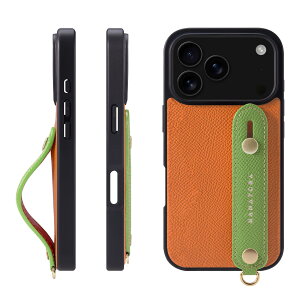 HANATORA for iPhone 17Pro �P�[�X �{�v �ϏՌ� �w�ʃx���g �X�}�z�P�[�X �X�}�z �X�^���h�@�\ �l�b�N �X�g���b�v �t�� �G���{�X���U�[ �M�t�g �}�O�l�b�g�Ȃ� �I�����W+�O���[�� NGH-17Pro-Orange-GN