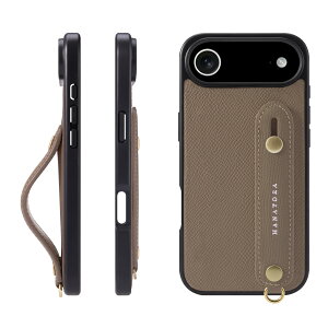 HANATORA for iPhone 17Air �P�[�X �{�v �ϏՌ� �w�ʃx���g �X�}�z�P�[�X �X�}�z �X�^���h�@�\ �l�b�N �X�g���b�v �t�� �G���{�X���U�[ �M�t�g �}�O�l�b�g�Ȃ� �g�[�v NGH-17Air-Taupe