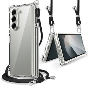 Galaxy Z Fold7 �P�[�X �N���A �V�����_�[ ���|�� �΂߂��� SC-56F/SCG34 �X�}�z�P�[�X ���� �ϏՌ� �M�����N�V�[Z Fold7 �J�o�[ �R�t�� �D��X�g���b�v�t�� �l�b�N�X�g���b�v ���������\ ���O��