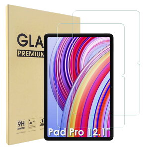 Hianjoo 2���Z�b�g Xiaomi Redmi Pad 2 Pro/Pad Pro �Ή� �t�B���� �t���ی�t�B���� Xiaomi POCO Pad �Ή� �K���X�t�B���� �����K���X 12.1�C���` �^�u���b�g �ی�t�B���� �����ߗ�