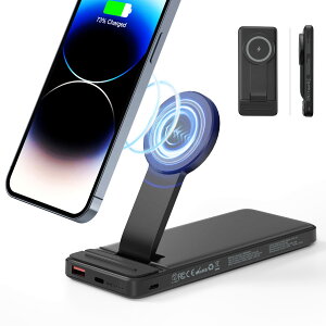 10000mAhoCobe[ Mag-SafeCX[d }OlbgiPhone}[dX^h iPhone 14/14 Plus/14 Pro/14 Pro Max/iPhone 13/12V[YΉ PDQC3.0  PSEF؍ USB-Type Co̓|[g 3䓯[